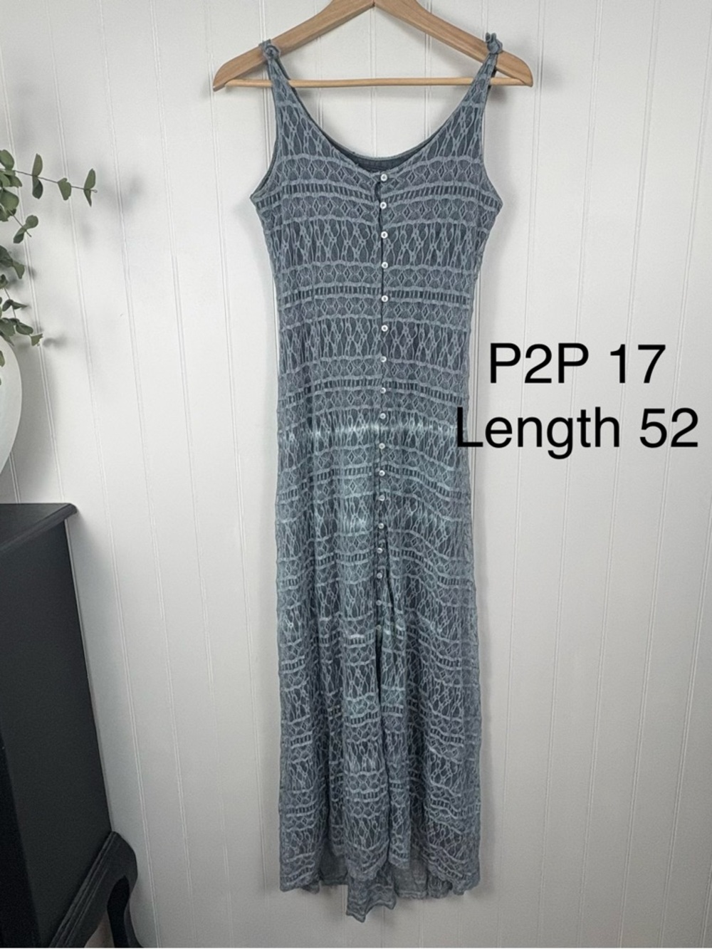 Abercrombie & Fitch Lace Maxi Dress Boho Minimalist Sheer M
